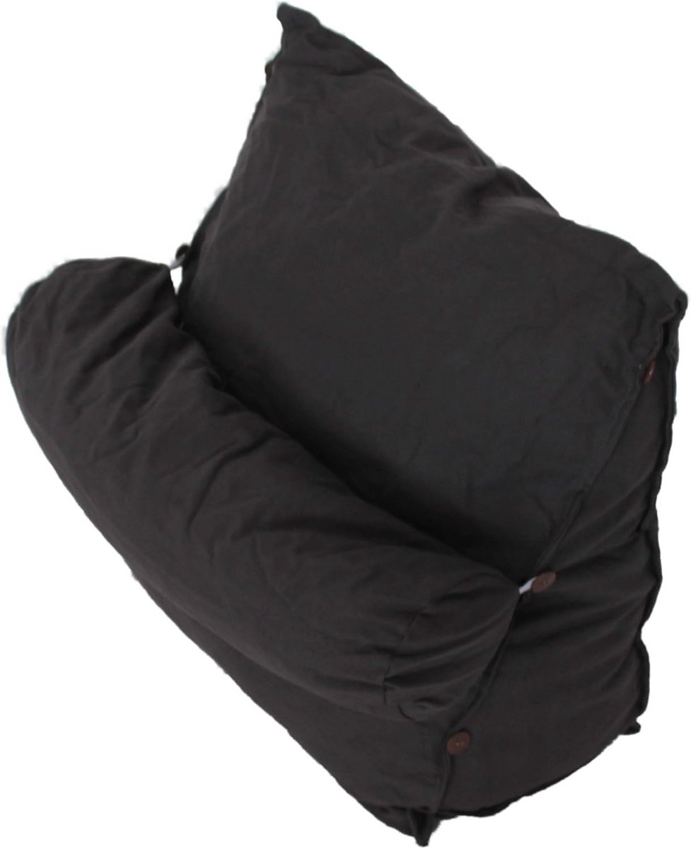 Lounge Rugkussen Wigvormig met Nekrol 60x50x20 cm Donkergrijs - Buiten Gebruik
