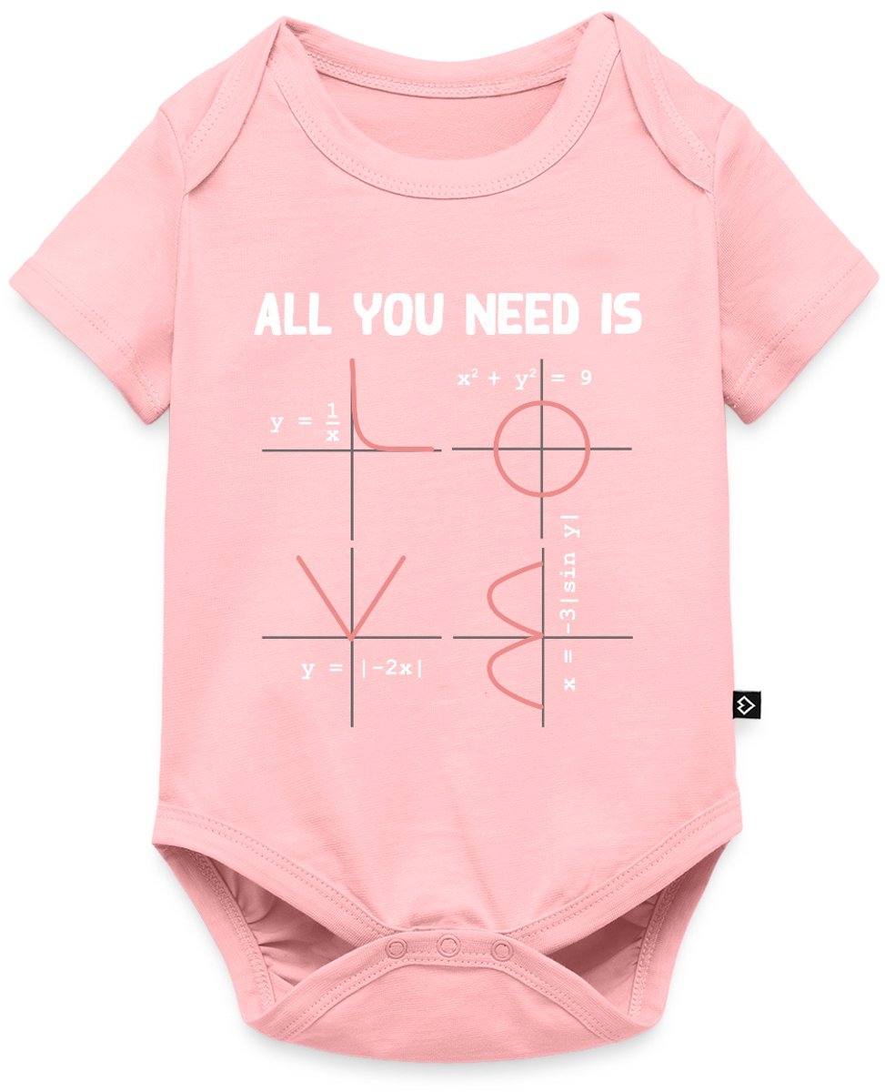 Alles Wat Je Nodig Hebt Is Liefde Voor Wiskunde Baby Rompertje Met Korte Mouwen