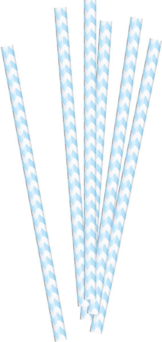 Lichtblauwe Rietjes Papier 20 stuks