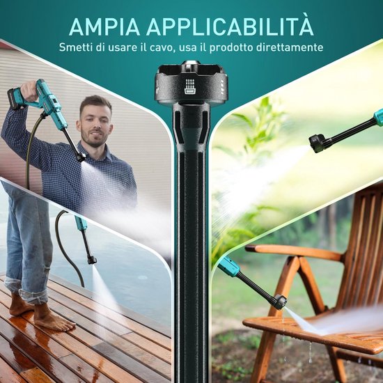 Draagbare Accu Drukspuit met LED Display en 3 Drukstanden - Ideaal voor Auto, Huis en Tuin — afbeelding 3