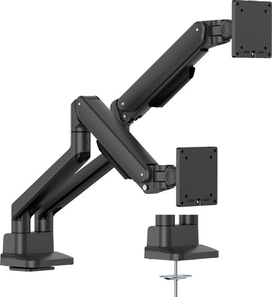 Ewent EW1514 Bureausteun Voor 4 Monitoren - Tot 32 Inch, 8 Kg Per Scherm, VESA 75x75/100x100, Met Kabelmanagement & Hoogteverstelling