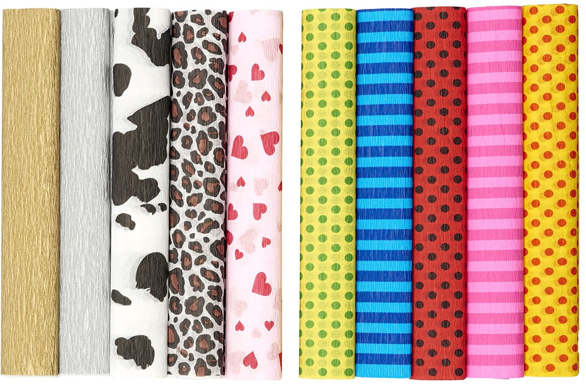 IMPERATORIS® Crepepapier - Crepe Papier Platte Vellen - Knutselen met Papier - Knutselspullen Scrapbooking - Ideaal voor Evenementdecoraties, Scholen en Kantoren - 10 Stuks