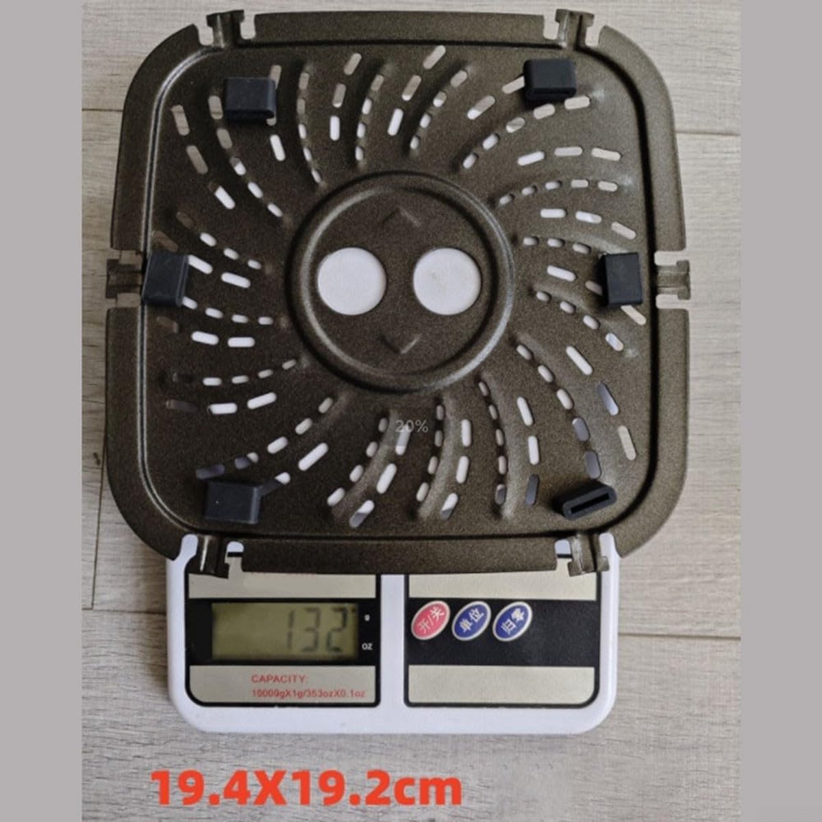 Airfryer Grillplaat met Rubberen Bumper voor 8QT Modellen