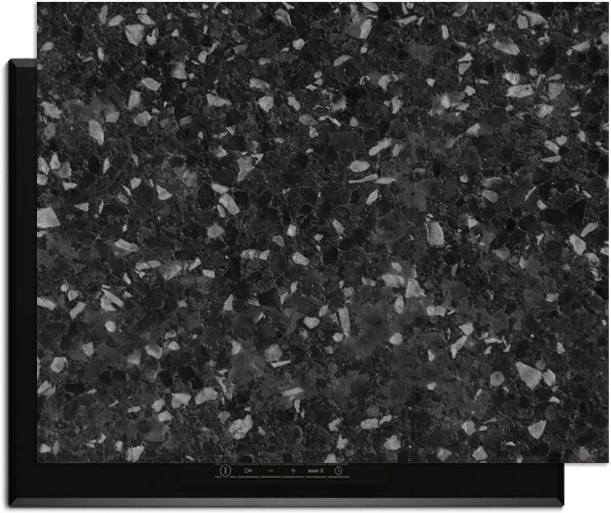 KitchenArt - Obsidian Granite - Inductie Beschermer - 76x51.5 cm - Kookplaat Beschermer - Luxe Afdekplaat Inductieplaat - Anti-slip & Oprolbaar - Beschermmat Inductiekookplaat