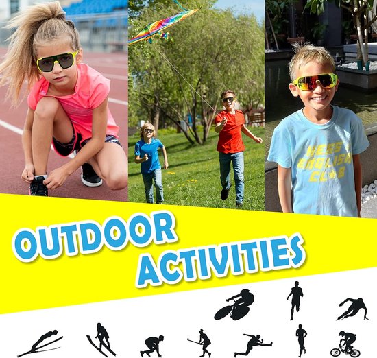 Sportzonnebril voor Kinderen en Tieners UV400 Bescherming Lichtgewicht TR90 Frame — afbeelding 4