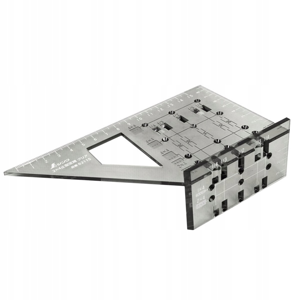 Merkloos 3D Kwartronde Hoekmeter 150mm - Transparant
