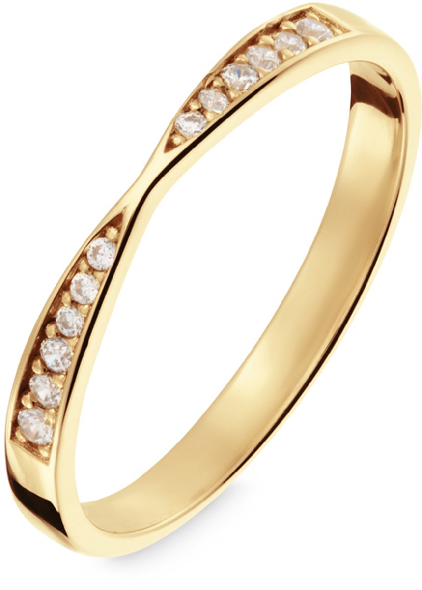 Glow 214.204558 Dames Ring - Minimalistische ring - Sieraad - 14 Karaat Goud
