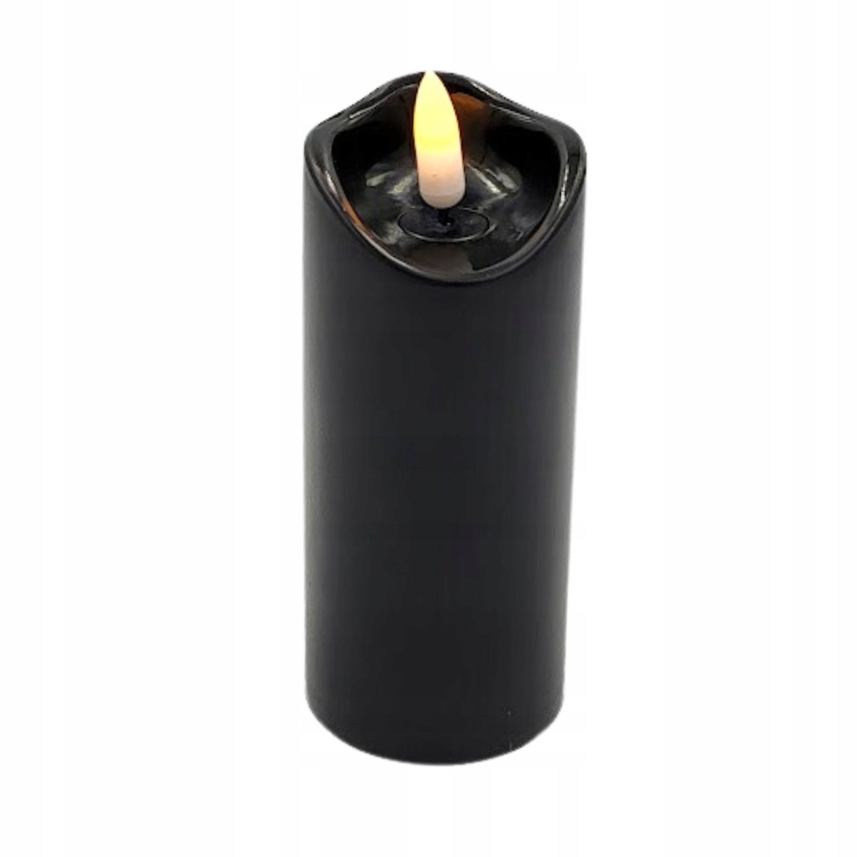 LED Kaars Inzet 12,5 cm Zwart - Vlam Effect