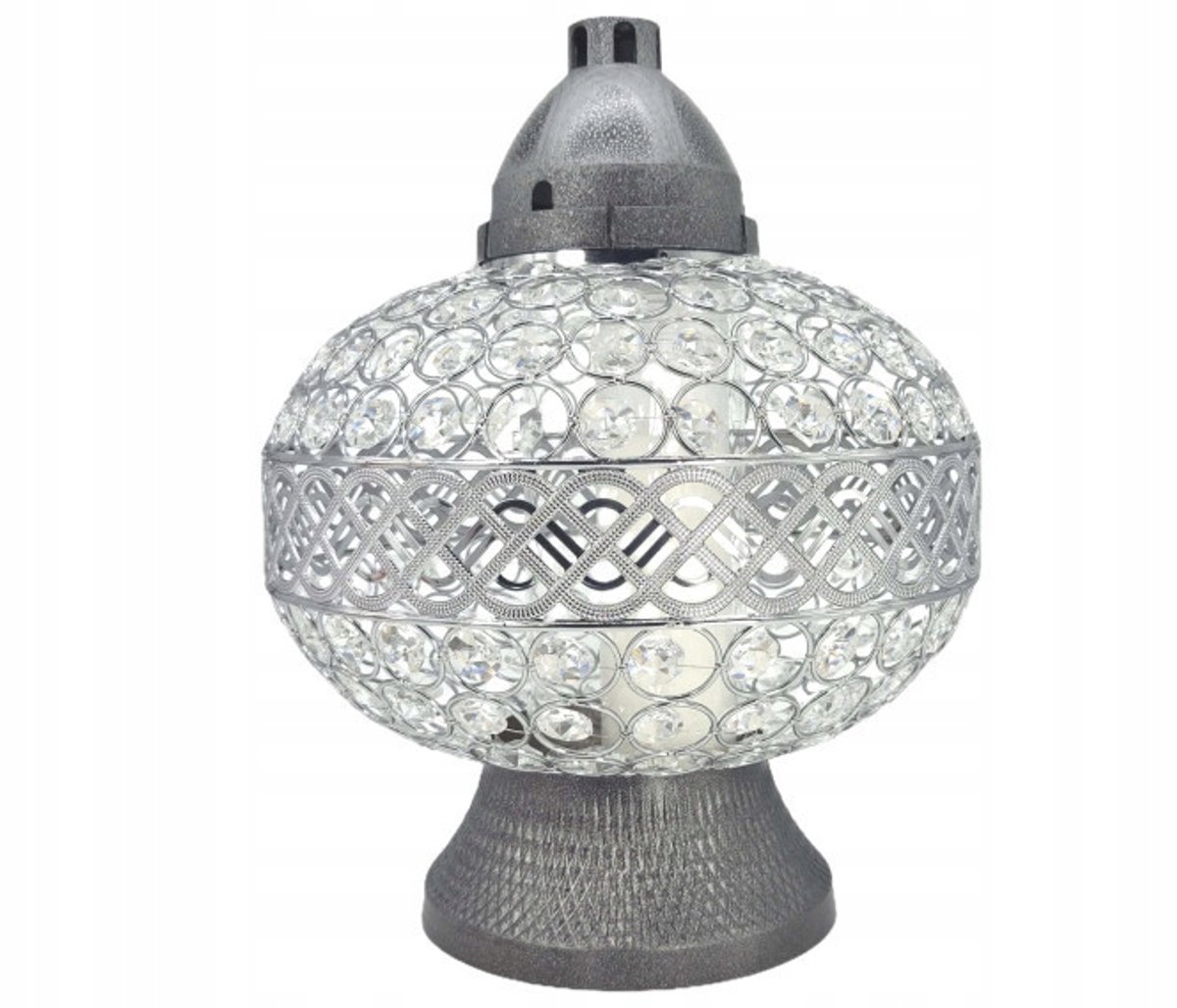 Grote Znicz Vaas 36cm Premium Zilver Kristallen Decoratie