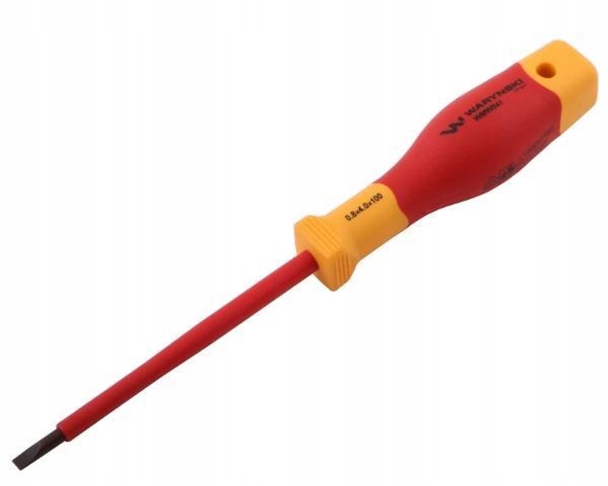 Waryński VDE Platte Schroevendraaier 4x100mm, Geïsoleerd, Staal S2