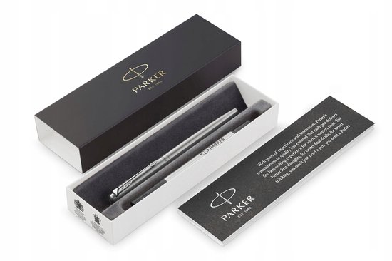 Parker Jotter Vulpen – Geschenkdoos Met 1 Blauwe Inkt, RVS Behuizing, Stijlvol & Betrouwbaar