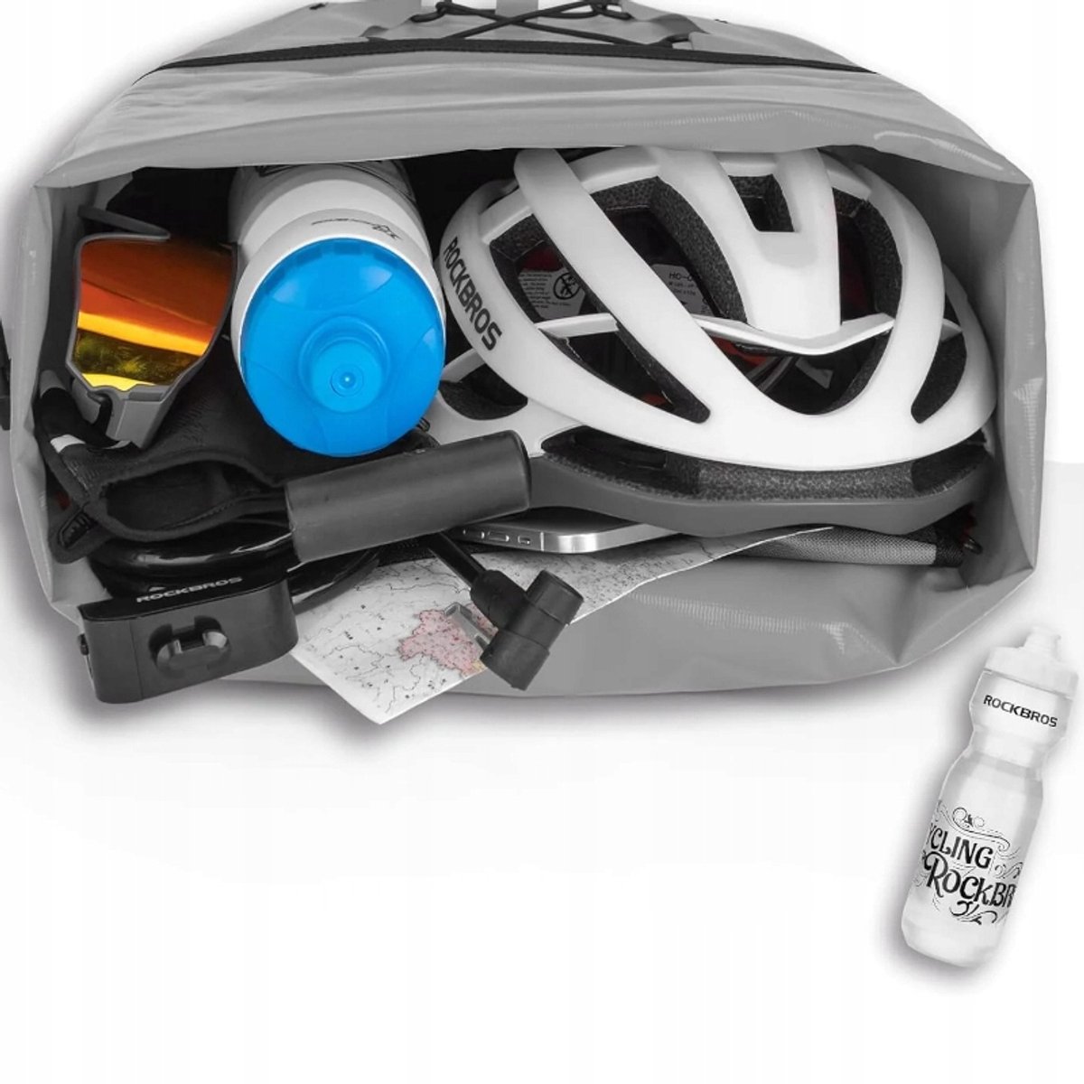 Waterdichte Fietstas Achterop 25L - Grijze Bagagezak — cadeau in Sport & Outdoor - foto 2