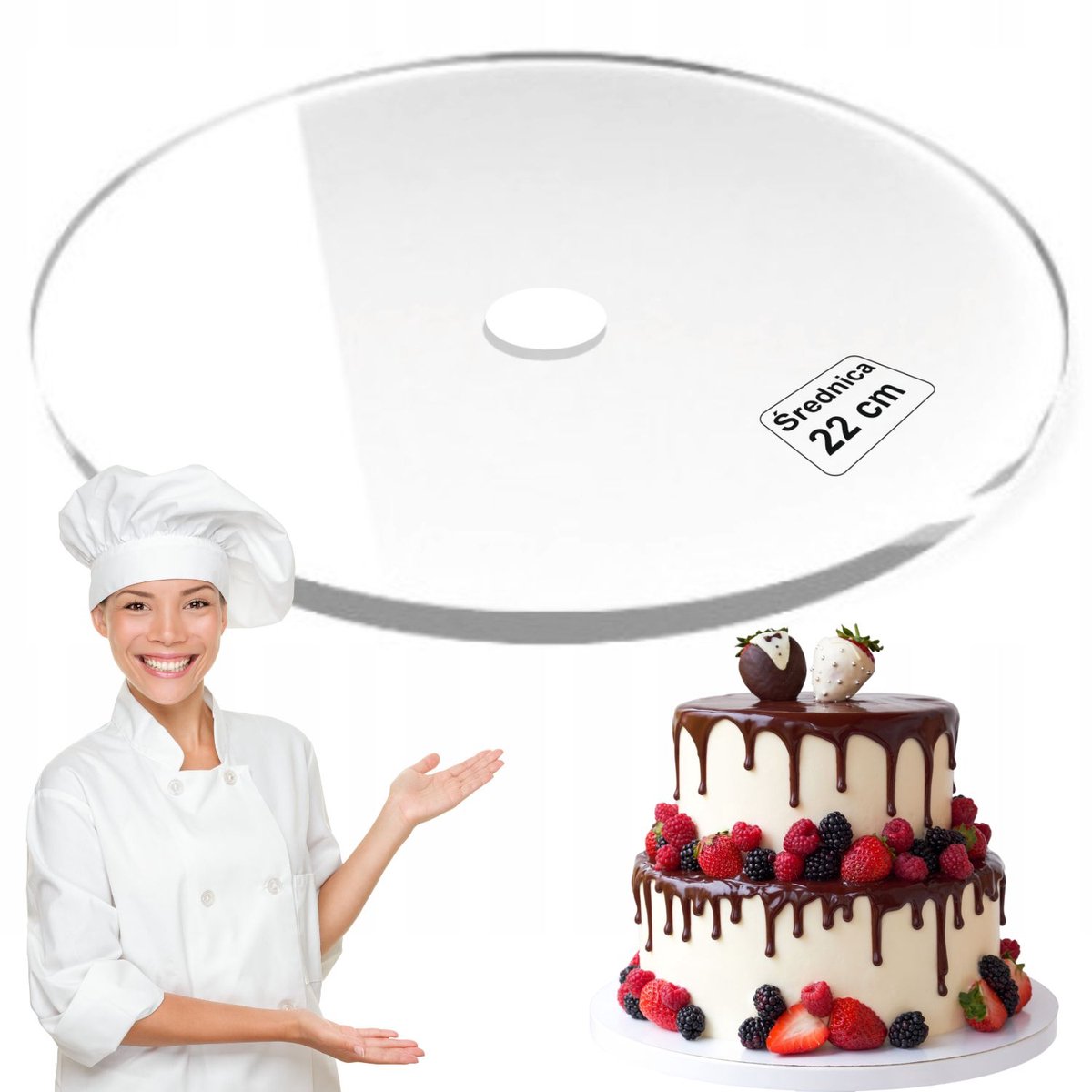 Plexi Taartonderlegger Rond 22 cm - Stabiel & Herbruikbaar