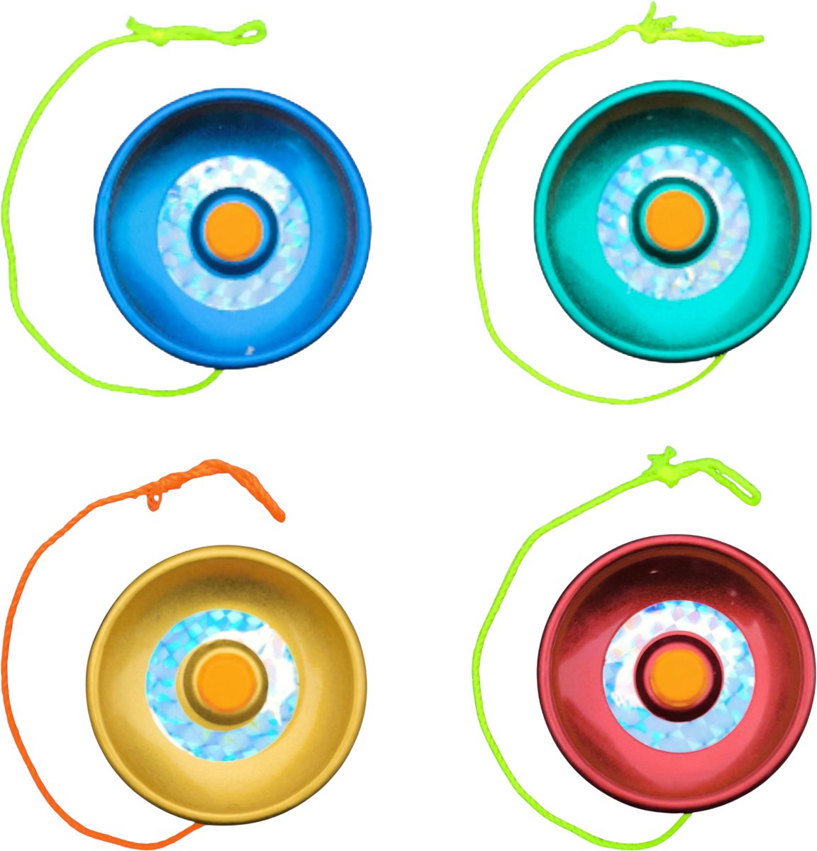 Jobber Toys - Jojo Yoyo Set van 4 - Metallic multicolor Jojo’s