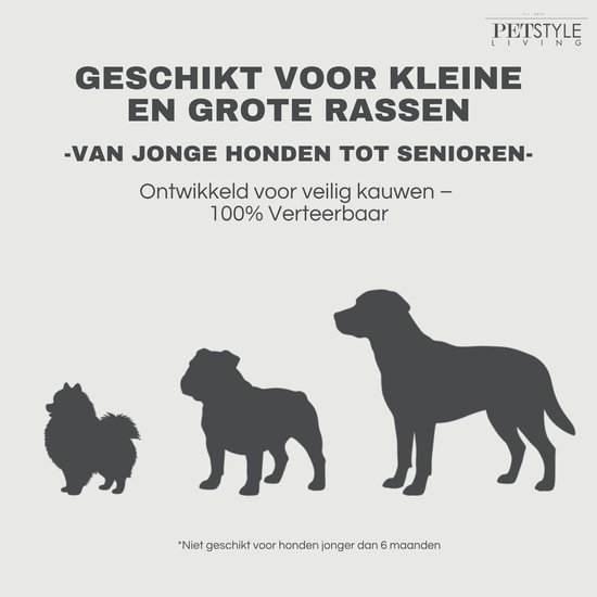 Silhouetten van een kleine, middelgrote en grote hond, geschikt voor alle rassen.