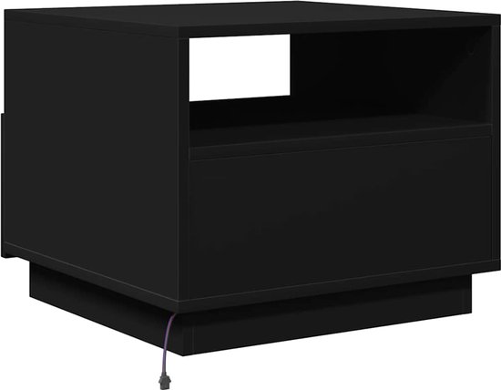 vidaXL Salontafel avec éclairage LED- Table basse moderne Zwart - Siècle des Lumières LED - Table basse - Table d'appoint - Table TV
