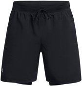 Under Armour UA LAUNCH 7'' 2-IN-1 SHORTS-BLK Heren Sportbroek - Zwart - Reflecterend