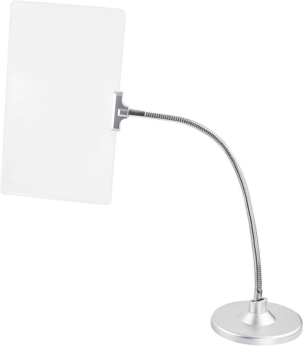 Provento - Vergrootglas met 4x Vergroting en 360° Roterende Buigbare Stand - HD Fresnel Lens - 25x14.5cm - Lezen, Kranten lezen en Kleuren identificeren - Zwart