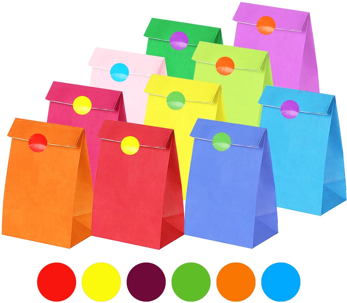 IMPERATORIS® Uitdeelzakjes met Strip/Stickers - Koekzakjes/Snoepzak/Geschenkzakjes - 20 stuks