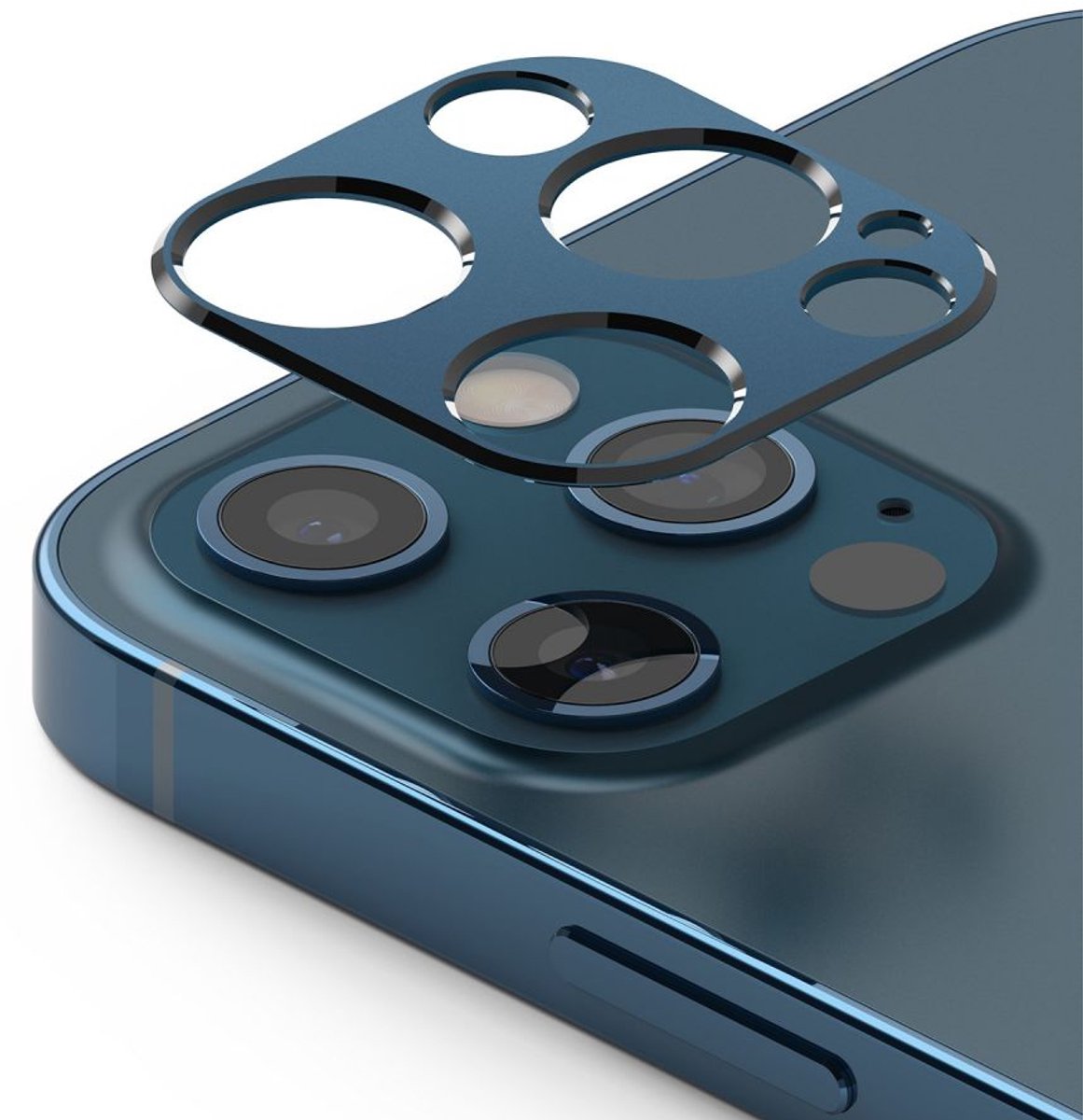 Ringke aluminum Camera iPhone 12 Pro beschermer Blauw