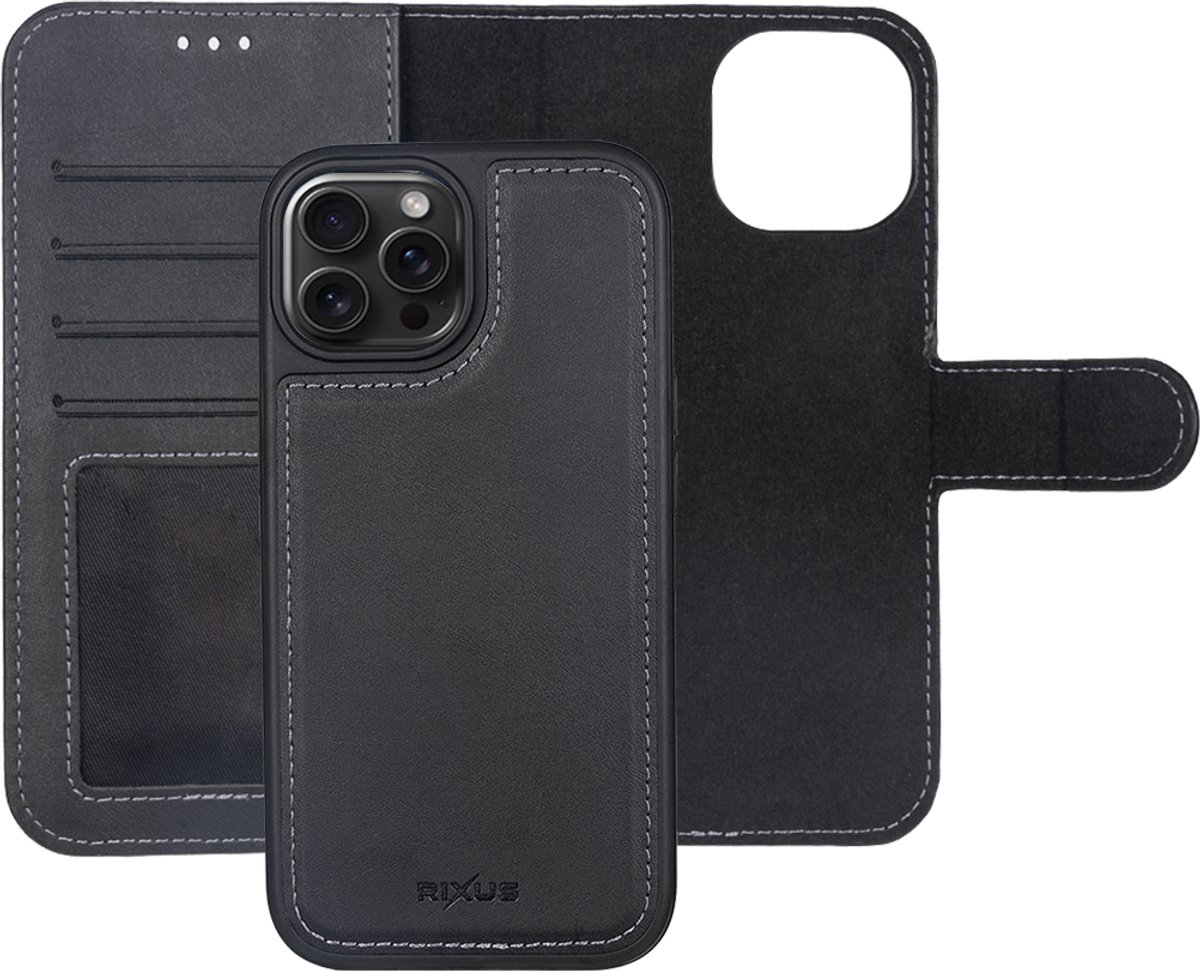 Rixus Duo Magnetic Detachable Wallet For Apple iPhone 14 Pro Black