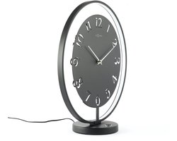 NeXtime - Tafelklok - 40 x 40.5 cm - Metaal - Zwart - 'Ting Table'