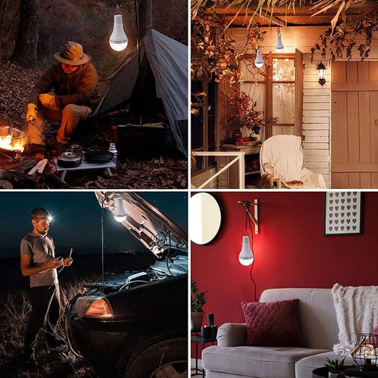 Solar Lamp Draagbaar - 350 LM Zonne-energie Campinglamp - LED Lantaarn voor Binnen en Buiten - Met USB Opladen - Voor Noodgevallen en Outdoor — afbeelding 5