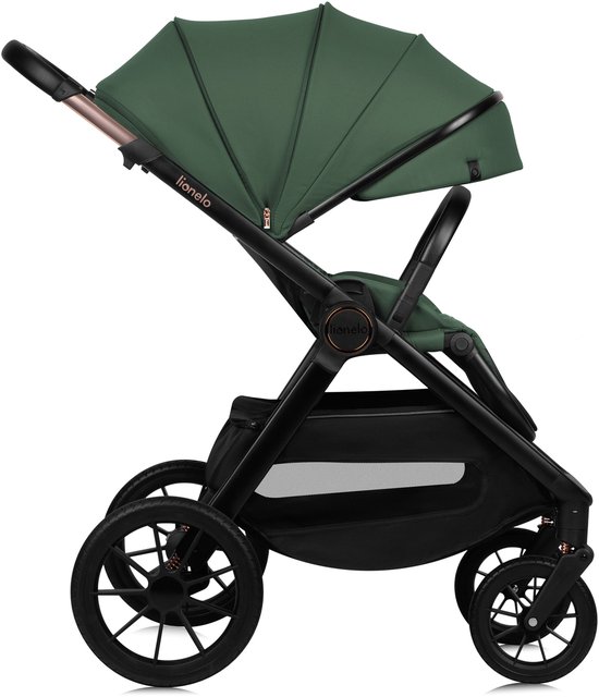 Lionelo Layla 2in1 Kinderwagen XXL Set – Reiswieg & Wandelwagen – Grote All-Terrain Wielen met Vering – XXL Zitje tot 22 kg – Panoramische 3D-Ventilatie – AiryDots Matras – Eenhandige Bediening – UPF50+ – Complete Accessoireset