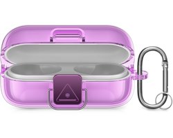 kwmobile Earphones Case for Sony WF-C510 Case - Clear TPU Silicone Earbuds Cover - Transparent / Violet Matte