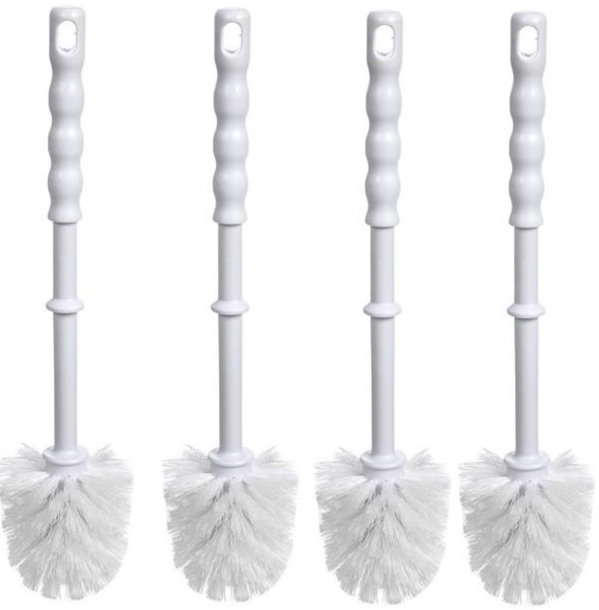 Toyma WC/Toiletborstel los - 4x - kunststof - wit - D7,5 x H35 cm - badkamer accessoires
