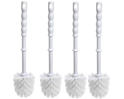 Toyma WC/Toiletborstel los - 4x - kunststof - wit - D7,5 x H35 cm - badkamer accessoires
