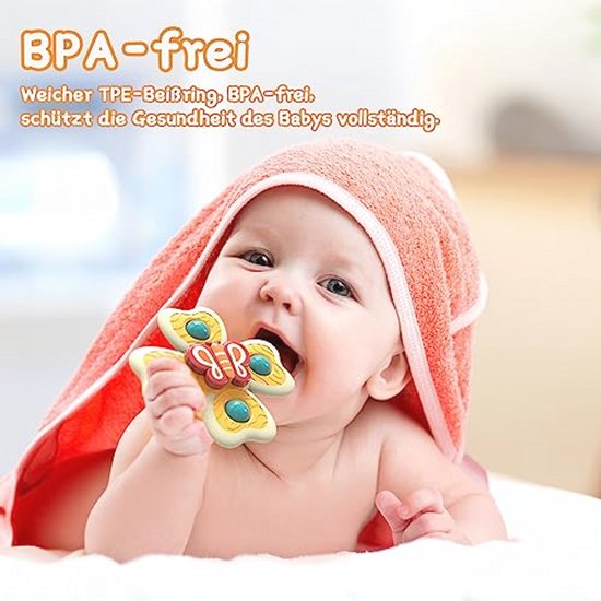 Veilig Zuignap Speelgoed voor Baby's - 3 Stuks Sensory Bad- en Tafelspeelgoed vanaf 3 Maanden — afbeelding 2