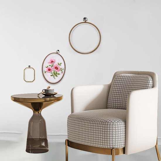 ELEPRUC Borduurframeset – 6 Bamboe Ringen In Verschillende Maten – Glad, Braamvrij – Ideaal Voor Kruissteek, Handwerk En DIY – Van 8 Tot 20 Cm