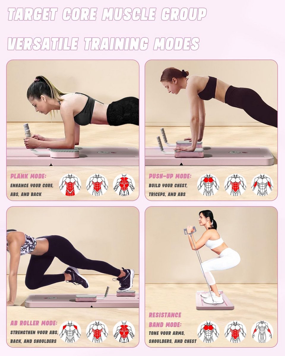 Pilates Opvouwbaar Reformer Board met - afbeelding 3