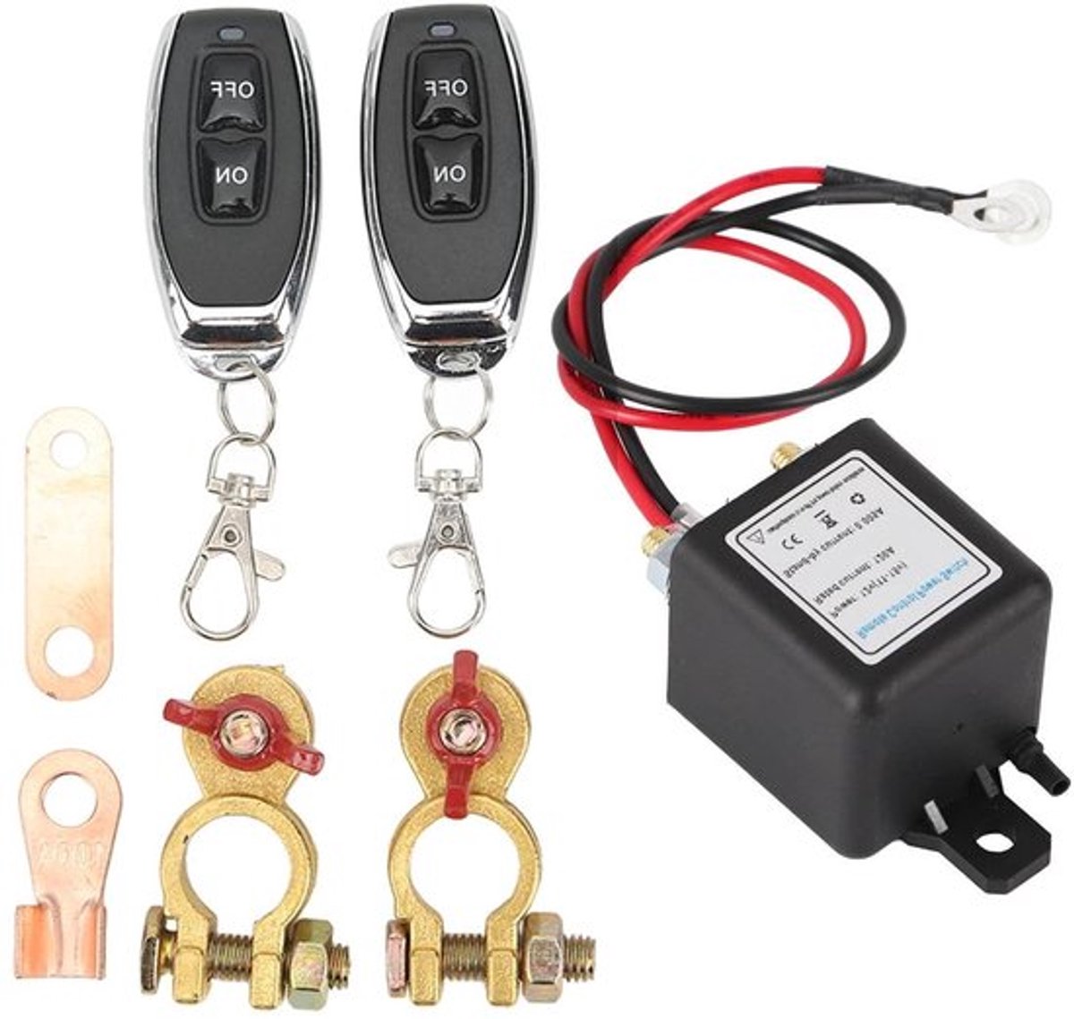 Battery Remote Disconnect Switch met Afstandsbediening voor Auto Boot Marine Truck - 12V Hoofdbatterijschakelaar met 2 Batterijterminals