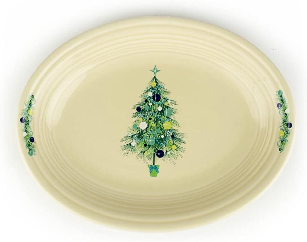 Ovale Kerstboom Serving Platter - Fiesta Design voor Feestelijk Diner