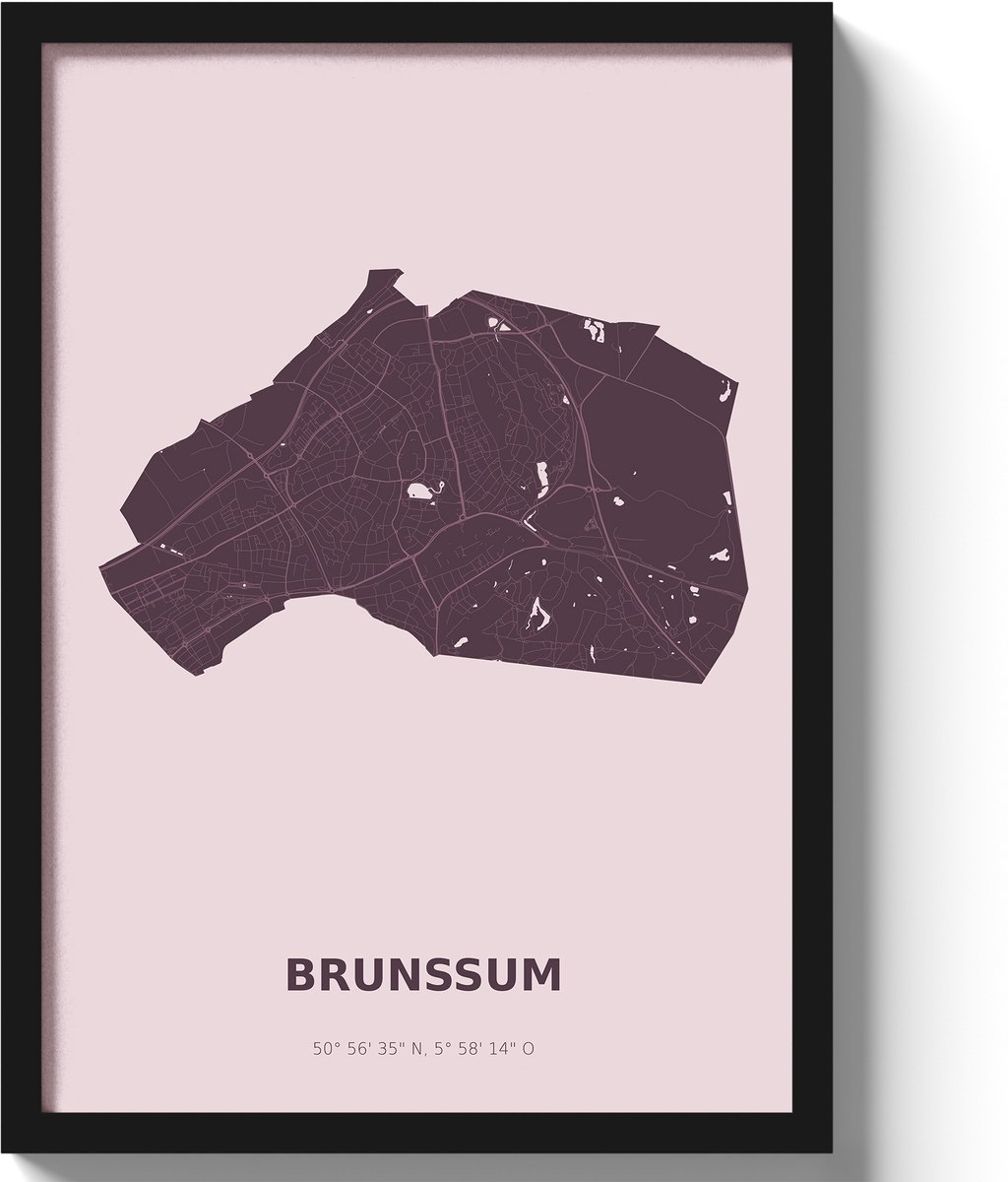 Poster Brunssum A3 - 30 x 42 cm - Paars (Exclusief Lijst)