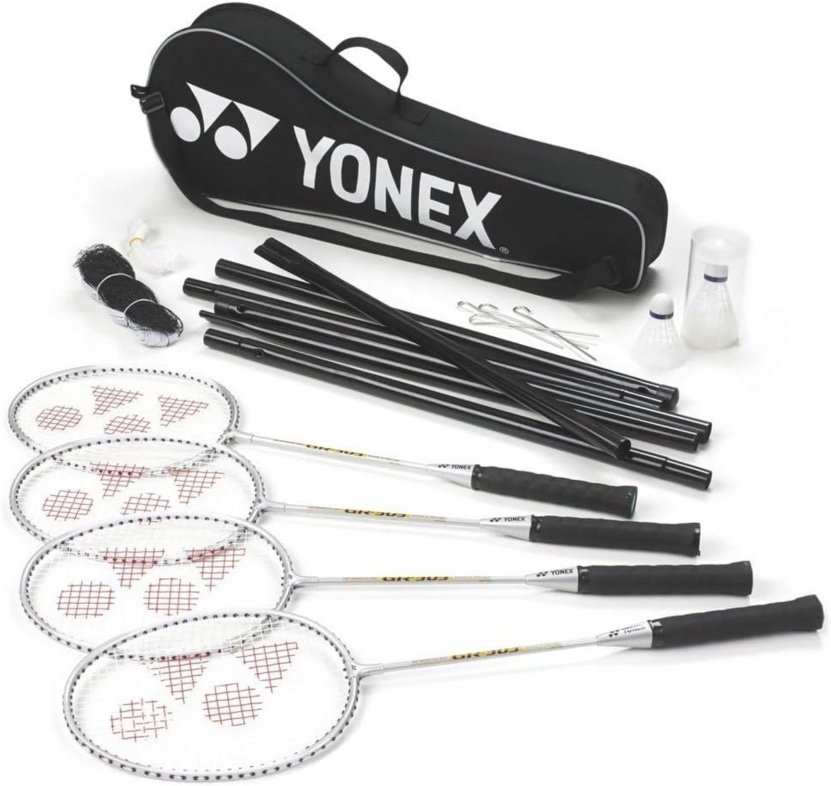 Badmintonset voor 4 spelers - Compleet met slagen, ballen en draagtas