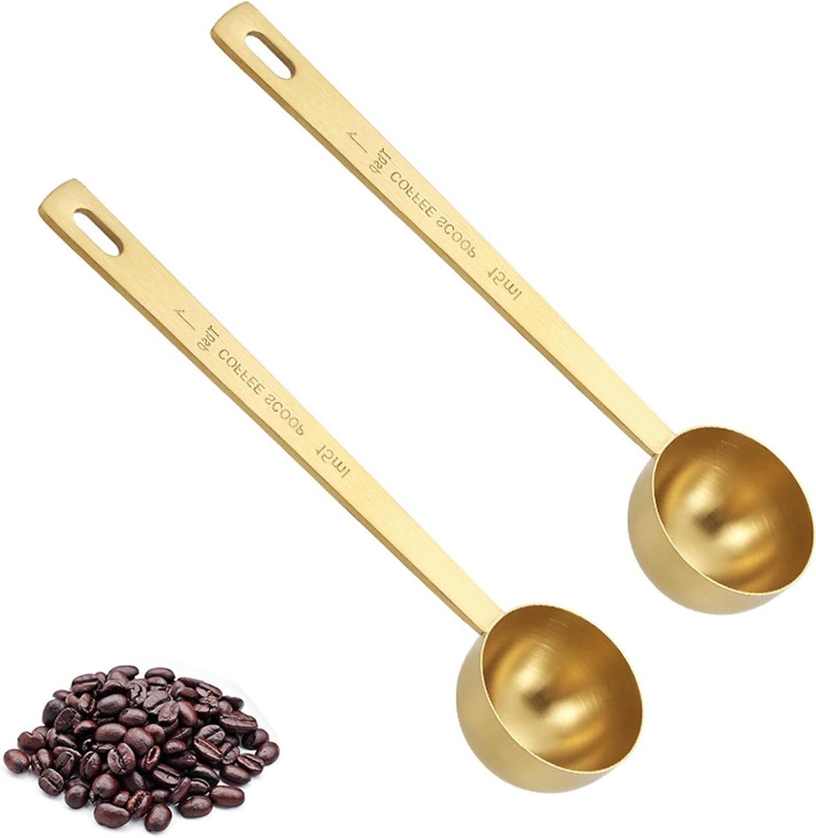 CSGoods - Koffieschep 15 ml roestvrijstalen lepel voor gemalen koffie, thee, melk en poeder
