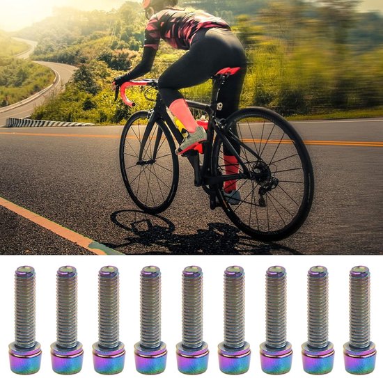 10 Stuks Fiets Trunk Bouten M5 x 20 mm Wielas Schroeven met Washers - Conische Schroeven - Fiets Stem Bouten - Kegelkop Schroef voor Mountainbike (Zwart) — afbeelding 3