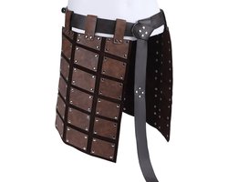 Medieval Faux Leather Thigh Armor - Retro Double Sided Waist Armor Protector met Belt - Mercenary Knights Skirt Armor voor LARP Viking Mannen Halloween Cosplay Kostuum