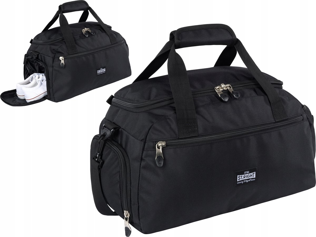 St.Right Sporttas Zwart Vintage - Ideaal voor Gym & Zwembad
