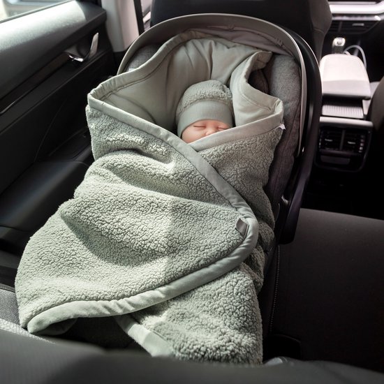 BEMINI Voetenzak - Biside 0-12m - Knusse teddy - Kaki van Bemini — afbeelding 2