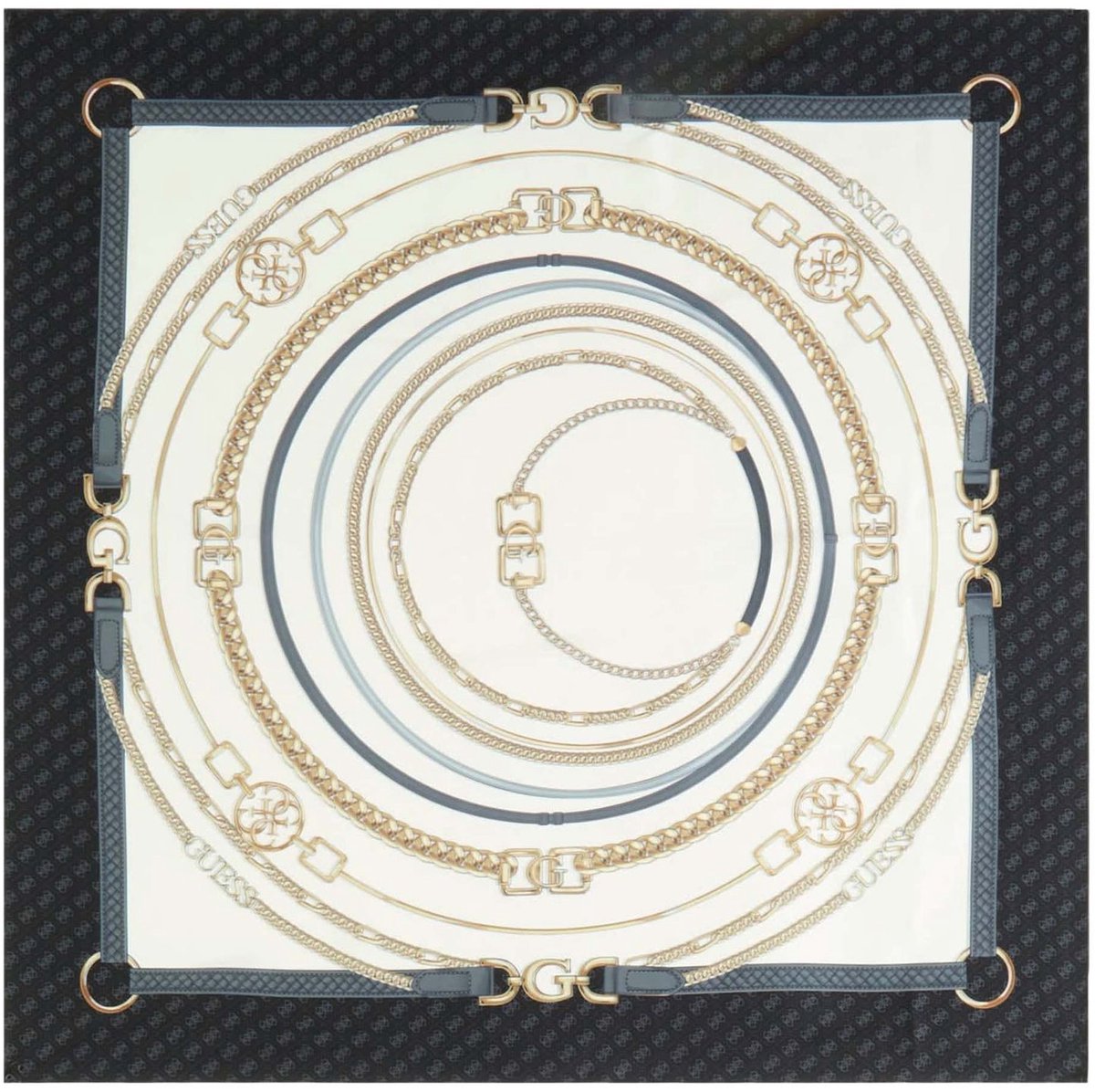 Guess Foulard Dames Sjaal 90x90 - Vierkant - Zwart