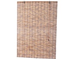 TuinChamp Rolgordijn donker riet 100 x 140 cm - Rolgordijn buiten en binnen - Rieten rolgordijnen - Natuurlijk rolgordijn hout - Natuurlijke