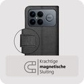 Fitudoos Beschermhoes voor Xiaomi Poco F8 Ultra, telefoonhoes van PU-leer met kaartenvak, magneetsluiting, standfunctie, zwart