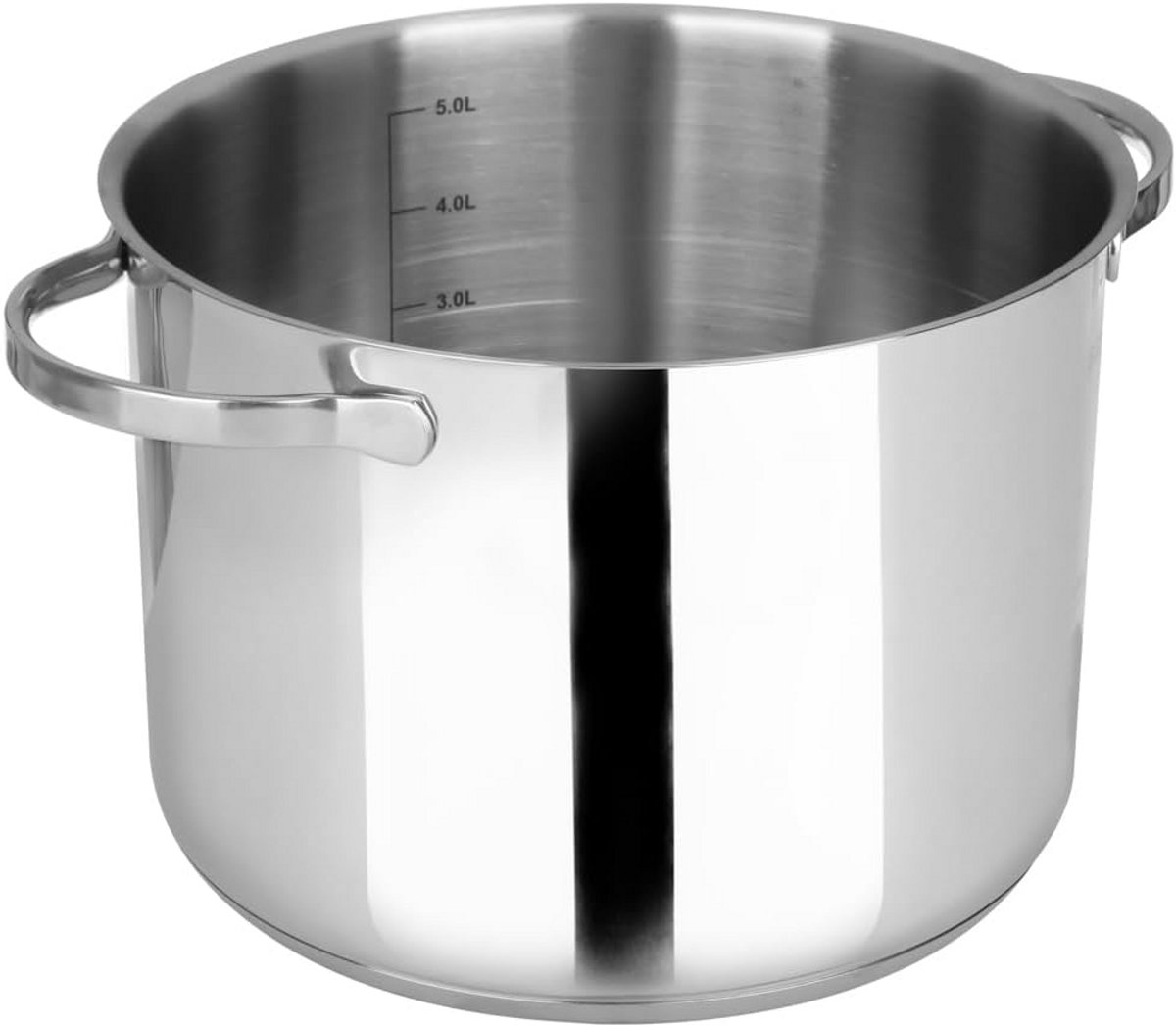 RVS Kookpan 22 cm met Gietijzeren Bodem voor Alle Warmtebronnen 5.9 Liter
