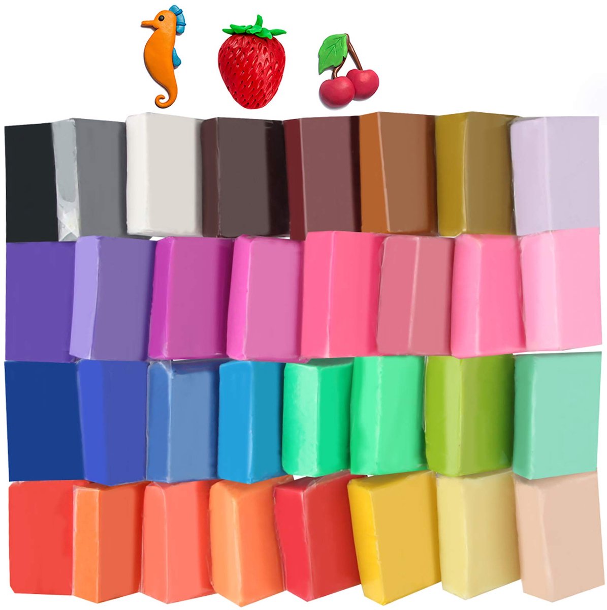 IMPERATORIS® Boetseerklei - Polymeer Klei - Een Ideaal Cadeau voor Schooljongens en Meisjes - Herbruikbaar - Uitwasbaar - 32 Kleuren