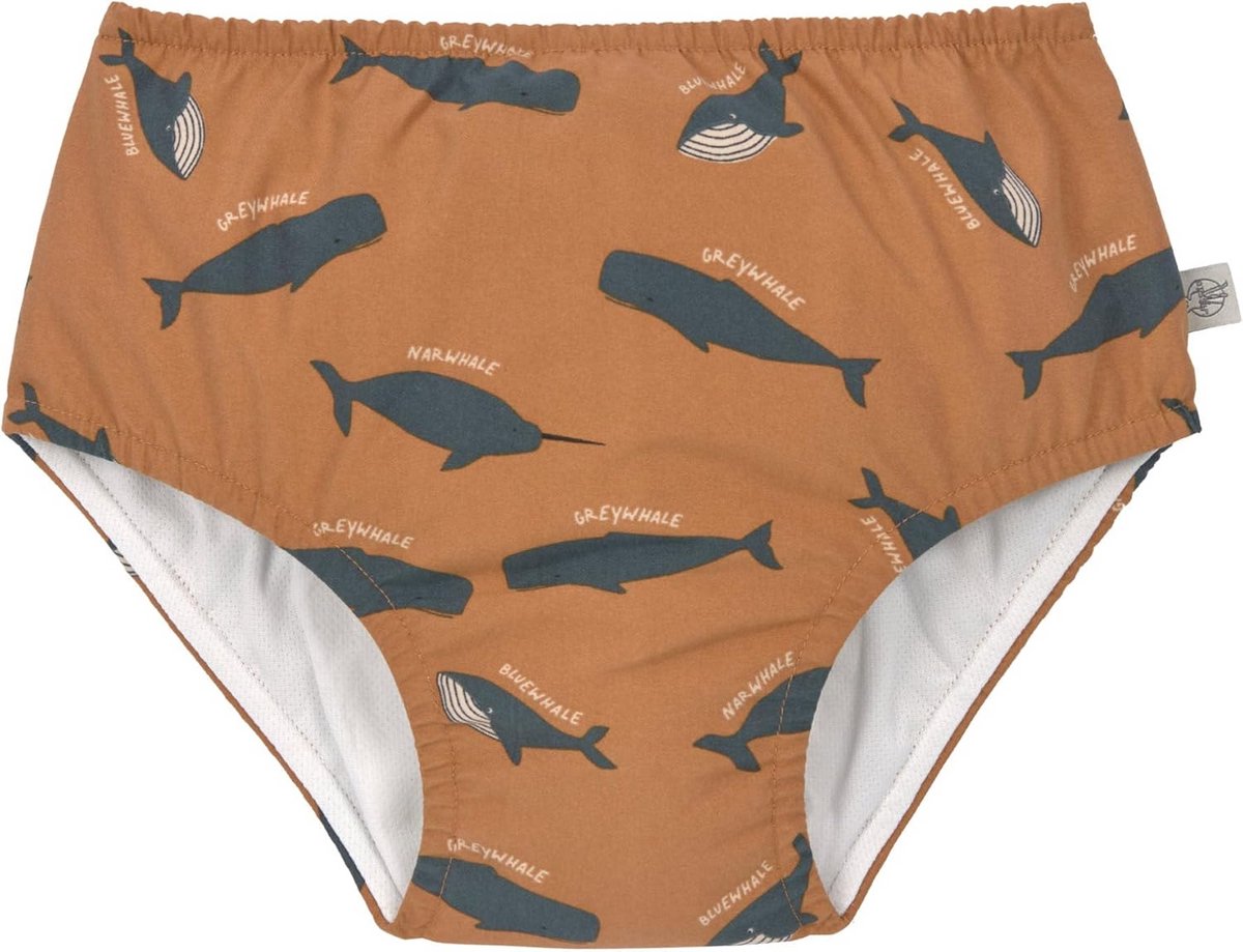 Herbruikbare Zwemluier Walvis Caramel - Baby Zwembroek - Maat 86 (13-18 Maanden)