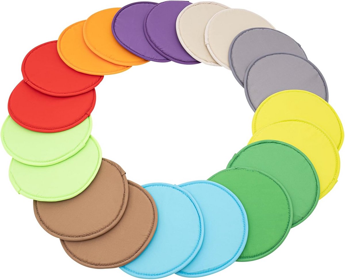 Set van 20 Ronde Zitkussens voor Binnen en Buiten - Comfortabele Vloer- en Stoelkussens Diameter 30 cm